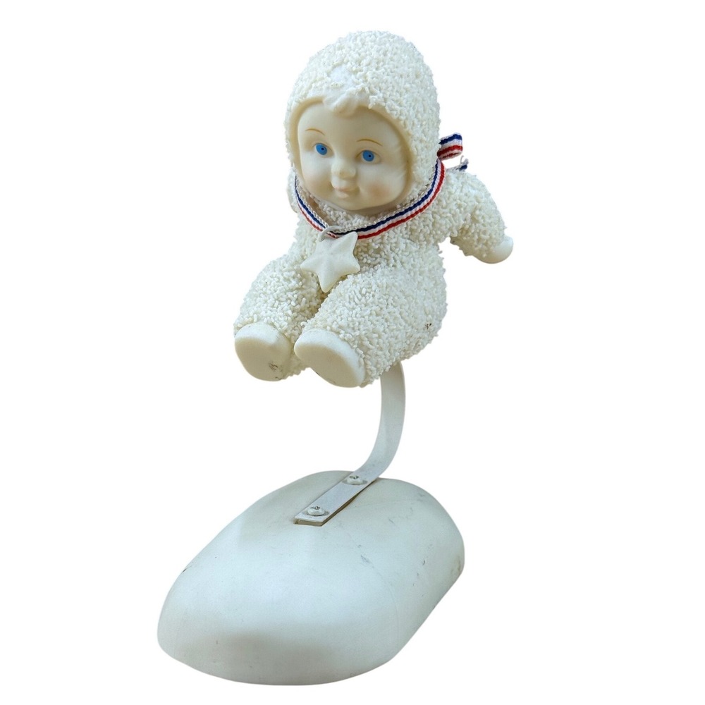 VTG‎ 03 Department 56 Jumping For Joy Snowbabie Figurine 5669968 Patriotic Medal